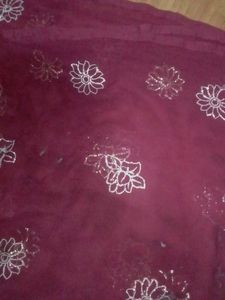 Purple Flower Dupataa For Womens