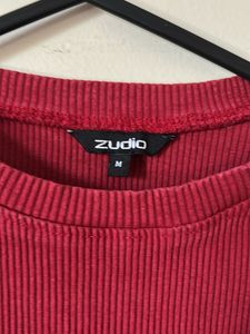 red fitted top for women