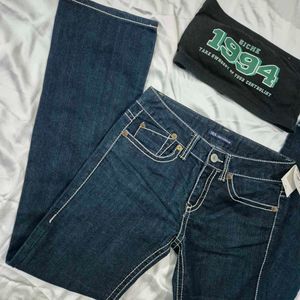 low waist straight fit Y2K Denim Jeans