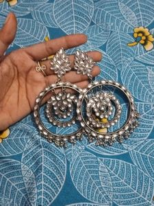 Oxidized Long Earring