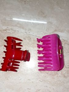 Hair Clips - Pink &amp; Red