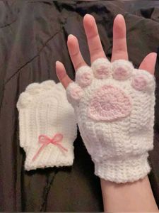 Kitty Paw Fingerless Gloves🩷😺