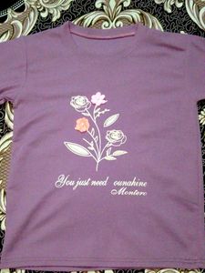 Purple Floral Graphic T-Shirt