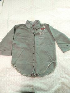 Light Grey Embroidered Shirt