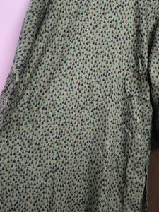 warm Olive Green Printed Kurta for winter