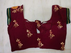 EMBROIDERY MAROON BLOUSE