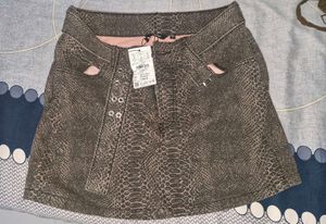 NUON Animal Print Mini Skirt