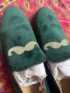 Green Velvet Loafers