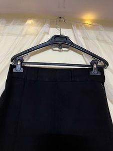 Black A-Line Midi Skirt