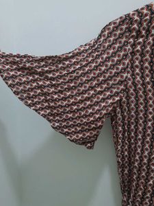 Retro Print Tie-Waist Top