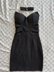 Mini Black Dress With Choker