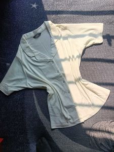 Ribbed Button-Down shirt/top