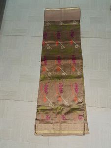“Earthy Ikat Floral Saree”