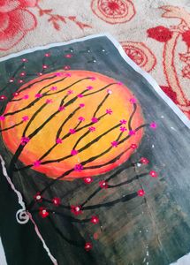 Red Moon Night Painting