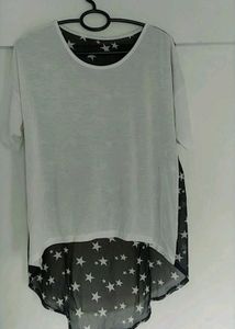 Stylish White &amp; Star Tunic Top