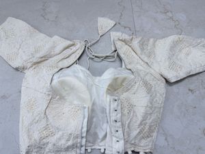 off white Sequins Work Stitched Blouse