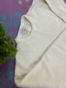 White Crop Sweater