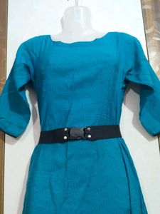 Blue Fit &amp; Flare Dress