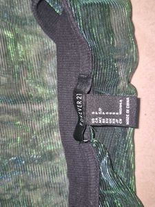 Forever 21 Green Mesh SHINY TOP