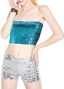 TOPSHOP Blue Sequin Tube Top🫧🕊️🩵🪞✨