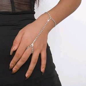 Silver Plated Ring Bracelet CZ