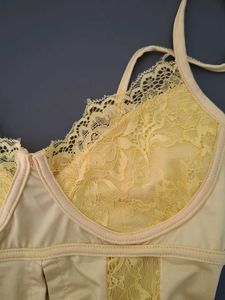 Yellow Lace Bustier Top