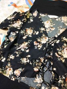 Floral Lace-Up Crop Top
