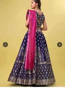 Elegant Blue &amp; Pink Lehenga