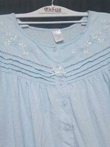 🥱😴😴Vintage Blue Embroidered Nightgown