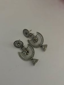 Silver Jhumka Earrings