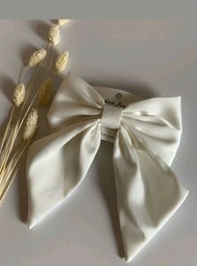 White Bow Hair Accessory