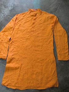 Gents Mandarin Collar Shirt - Mustard
