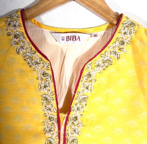 Biba Yellow Kurta Sets (Women)