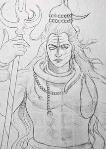 Shiv Ji Outline Sketch