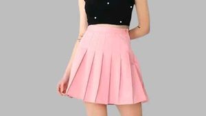 Pink Pleated Mini Skirt
