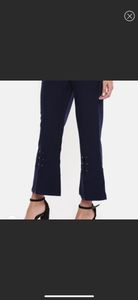 Vero Moda front slit trousers with gold detailing