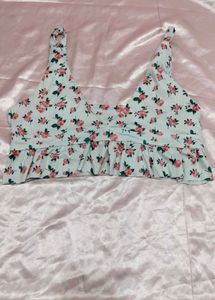 Floral Ruffle Crop Top