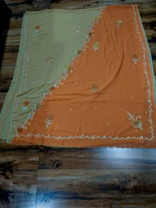 multi colour handwork saree