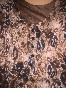 Stylish Brown Print Dress