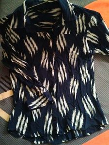 Ikat Print Button-Down Shirt