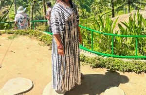 Kaftan Dress Black And White