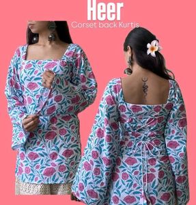 Floral Corset Back Kurti