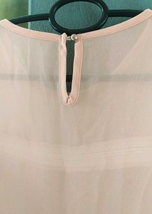 Peach Ruffle Sleeve Top