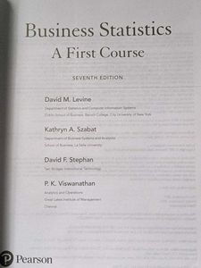 Business Statistics A First Course