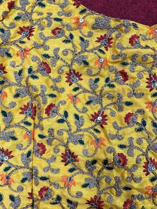 Yellow Embroidered Blouse