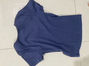 Ribbed Blue Zudio Top