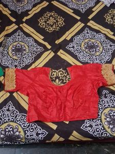 Gorgeous Red&amp; Gold Embroidered Banarasi Saree  Blo