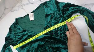 Emerald Velvet Wrap Dress