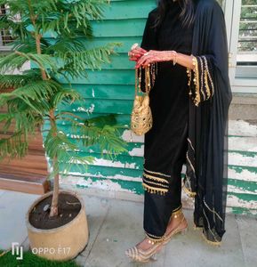 Black Velvet Kurta Set
