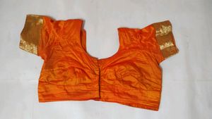 Beautiful Green &amp; Orange Color With Blouse